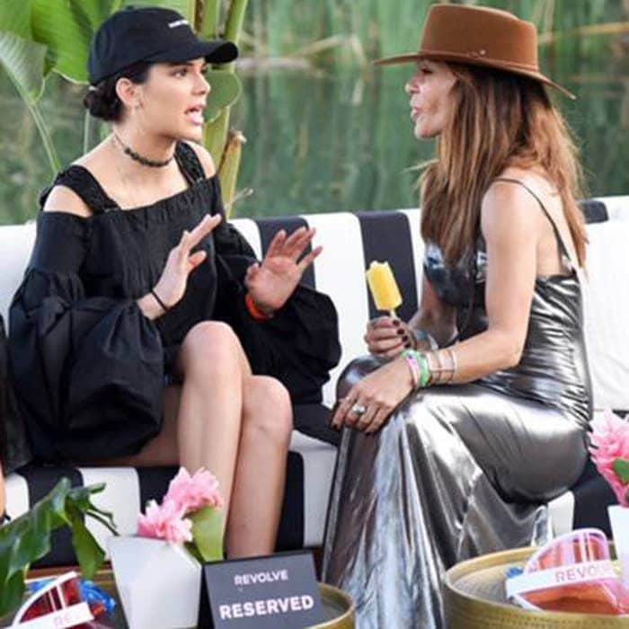 April 16: Kendall Jenner and Robin Antin caught up during the Revolve Festival which kept guests hydrated with Moet & Chandon and stayed cool with Bai pops at the Merv Griffin Estate in Palm Springs, California.
Photo: Getty Images