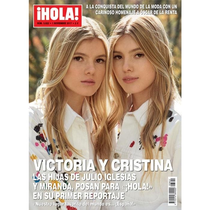 <b>Cristina and Victoria Iglesias</B>
Julio Iglesias' twin daughters, Cristina and Victoria Enrique Iglesias' half-sisters officially made their modeling debut in October 2017! The 16-year-olds paid tribute to their dad's late friend, Oscar de la Renta, in the pages of Spain's HOLA! magazine. The sisters posed for renowned fashion photographer Patrick Demarchelier wearing designs from the late designer's label.
Much like Kaia Gerber, Bella and Gigi Hadid, the modeling gene runs in the twins' family. A career in fashion means they are following in the footsteps of their Dutch-born mother Miranda Rijnsburger, who is also a model.
Photo: HOLA!