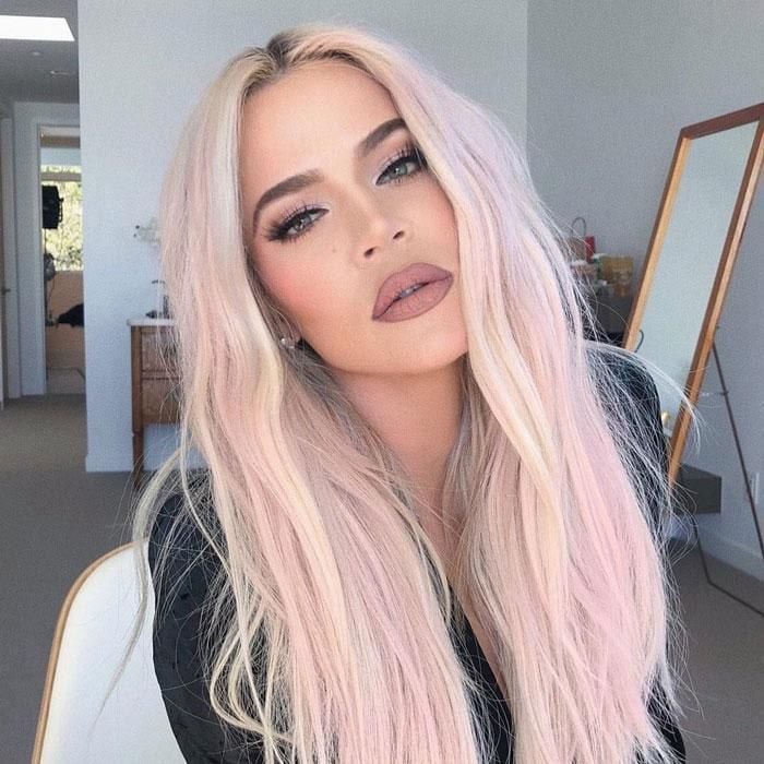 Khloe Kardashian pink hair