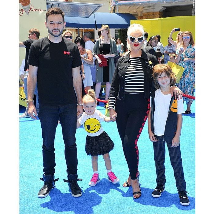 Christina Aguilera made <I>The Emoji Movie</I> a family date with partner Matthew Rutler and kids Max Bratman, nine, and Summer Rutler, nearly three, at Westwood, California's Regency Village Theatre on July 23.
Photo: Allen Berezovsky/Getty Images for Fashion Media