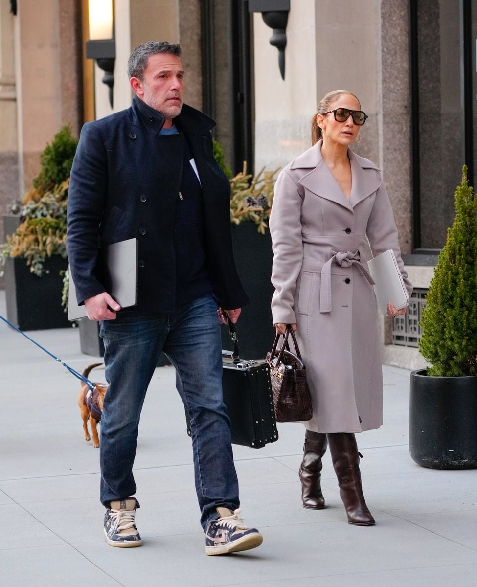 Ben Affleck and Jennifer Lopez are seen on March 29, 2024 in New York City. (Photo by Gotham/GC Images)