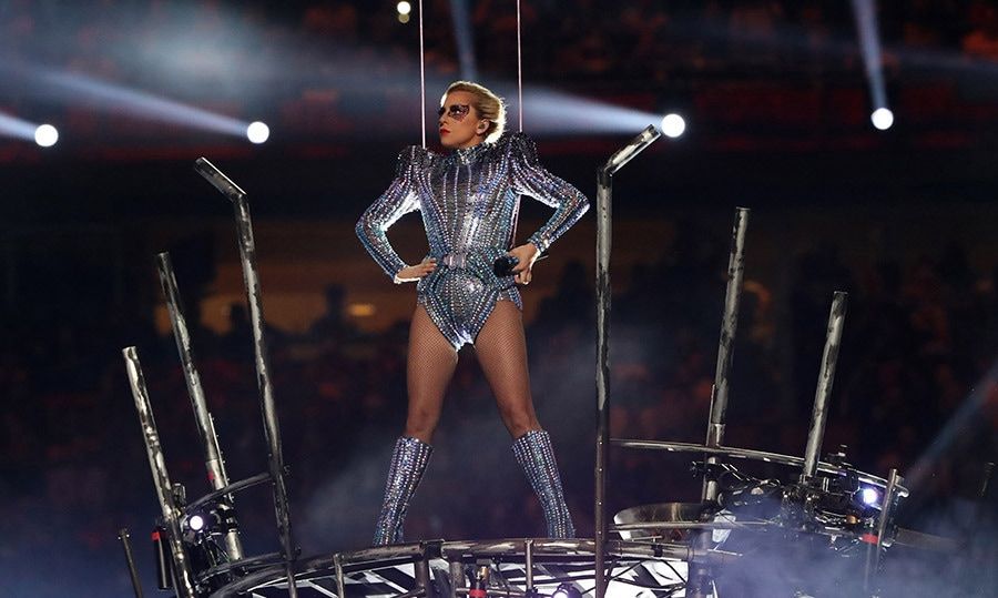 A SUPER SHOW
Glittering through the air, thanks to suspension cables, Lady Gaga generated plenty of "applause" with her show-stopping halftime performance during Super Bowl LI (which was won by a Tom Brady led New England Patriots). "We're here to make you feel good," the singer said to the crowd and viewers.
Photo: Getty Images