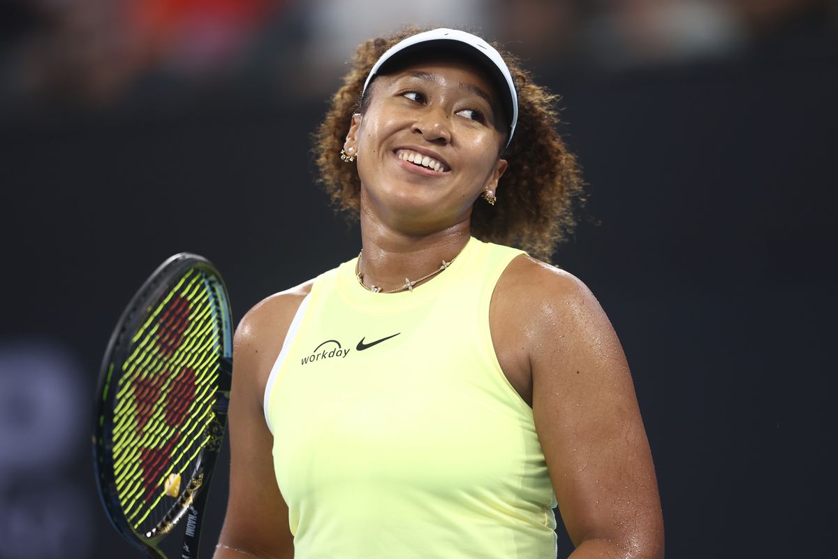 Naomi Osaka smiles in her match against Tamara Korpatsch 