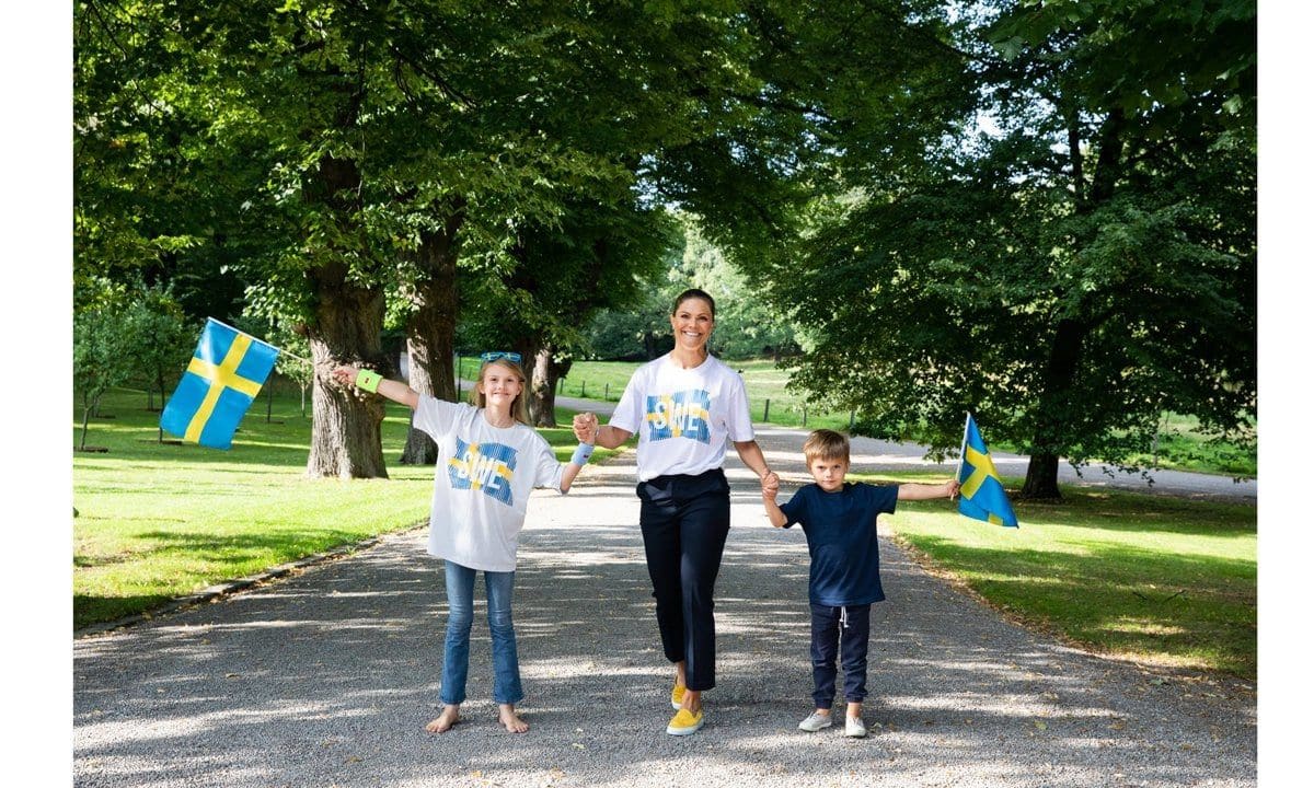 The Crown Princess' kids showed off their Swedish pride in a new photo