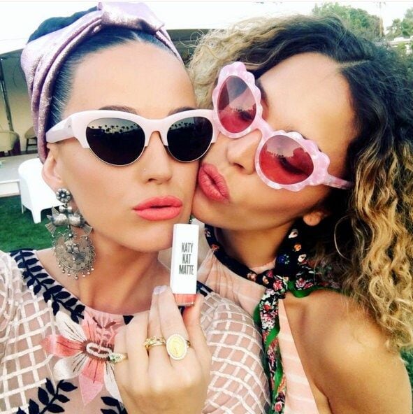 <b>Katy Perry</B> and BFF <b>Cleo Wade</B> kicked off Coachella with the pop star's Coral Cat lip color from her Katy Kat Matte line for Cover Girl.
<br>
Photo: Instagram/@katyperry