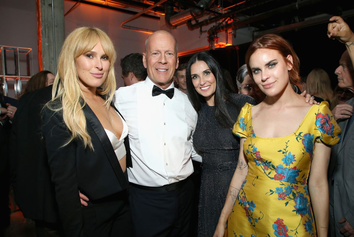 Rumer Willis, Bruce Willis, Demi Moore and Tallulah Belle Willis 