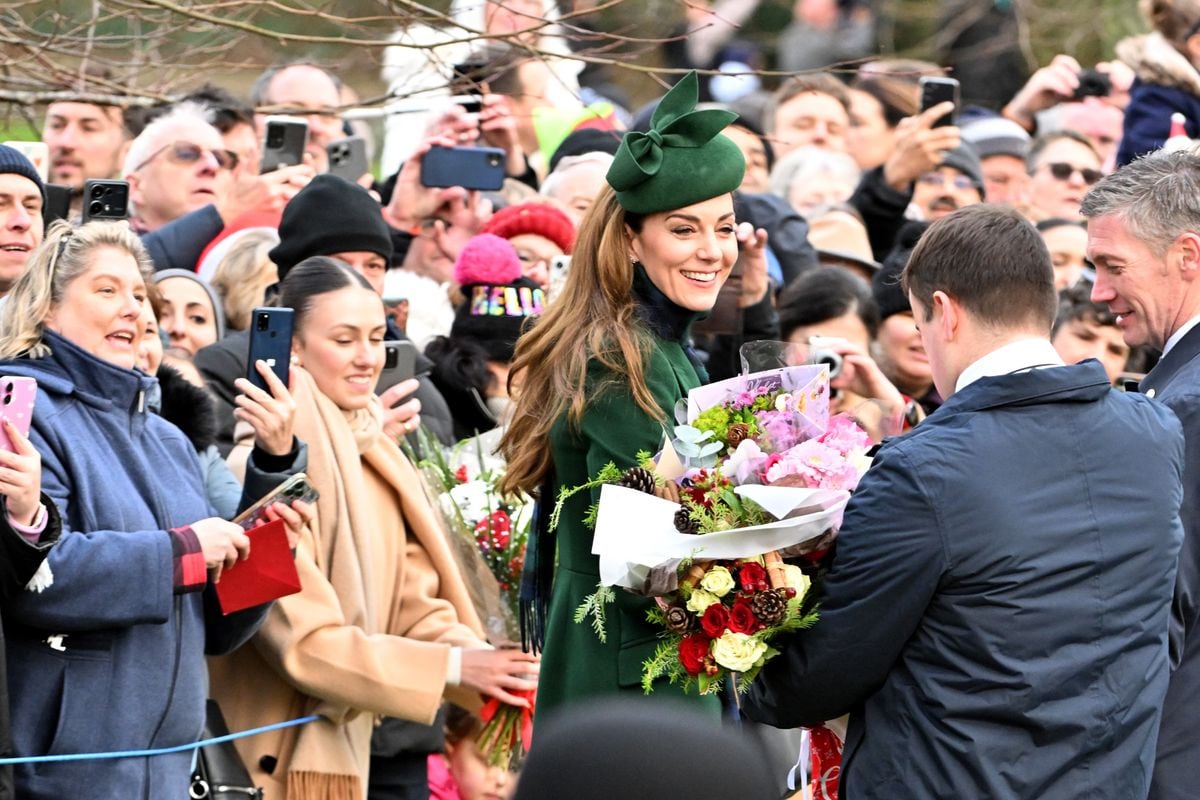 SANDRINGHAM, NORFOLK - DECEMBER 25: Princess Catherine, Princess of Wales attends the 2024 Christmas Morning Service at St Mary Magdalene Church on December 25, 2024 in Sandringham, Norfolk. (Photo by Jordan Peck/Getty Images)