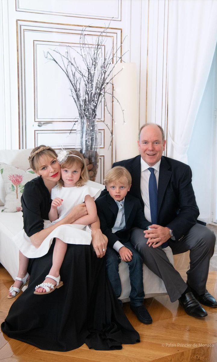 Princess Charlene and Prince Albert marked their ninth wedding anniversary with a new family portrait