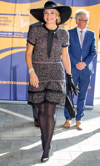 Queen Maxima wearing tweed