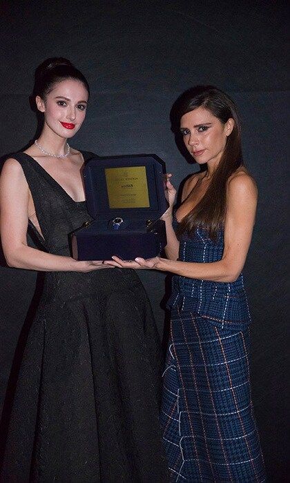 March 19: Victoria Beckham was presented with the limited-edition Countdown to a Cure Timepiece during the Harry Winston amfAR's Hong Kong gala.
<br>
Photo: Billy H.C. Kwok/Getty Images for Harry Winston