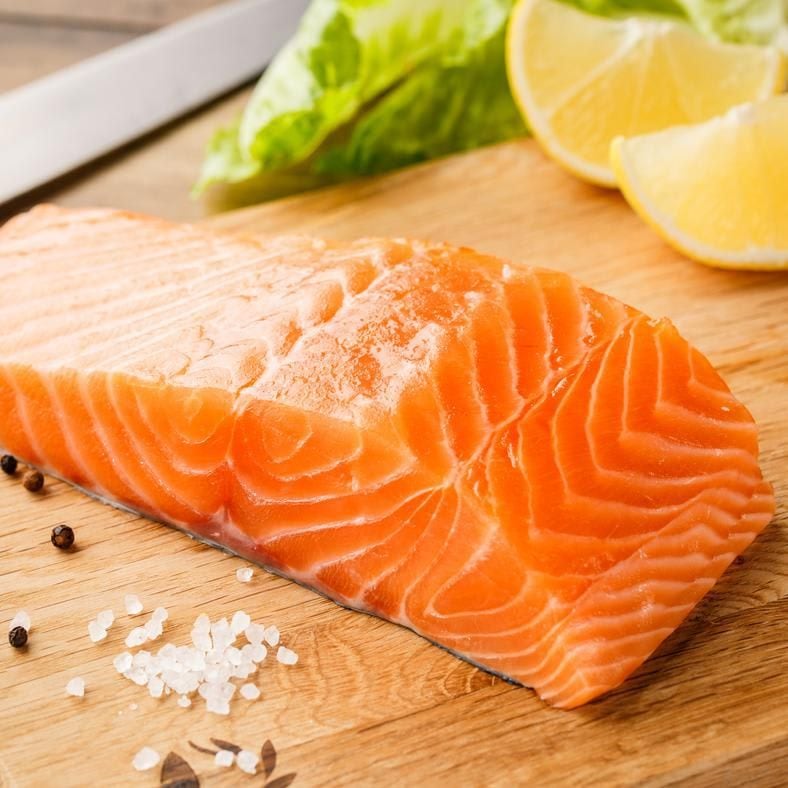 Fillet of raw salmon