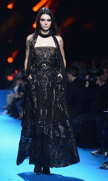 Kendall Jenner walked in the Elie Saab show as mom Kris Jenner sat front row.
<br>
Photo: WireImage