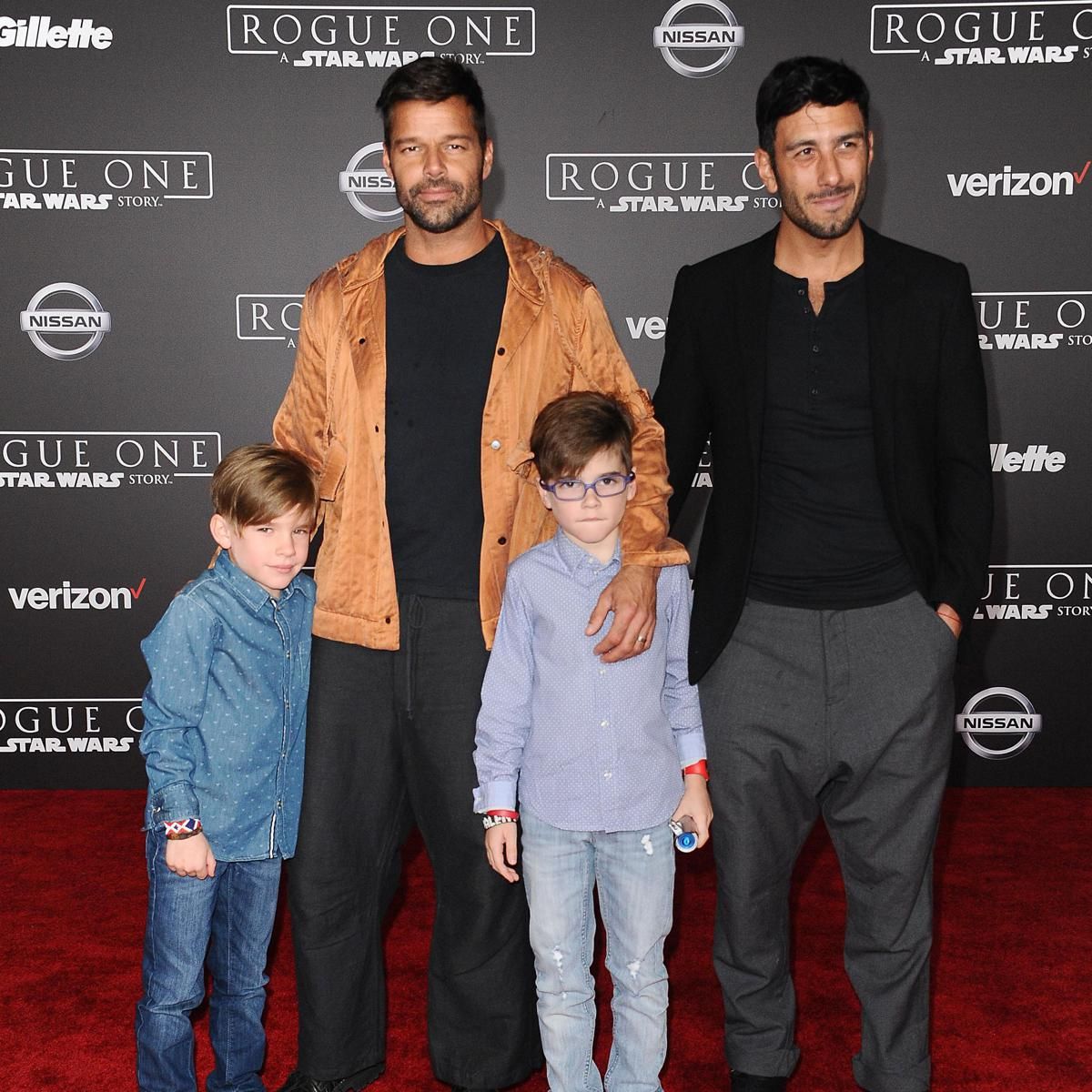 Ricky Martin and his sons Valentino and Matteo with Jwan Yosef