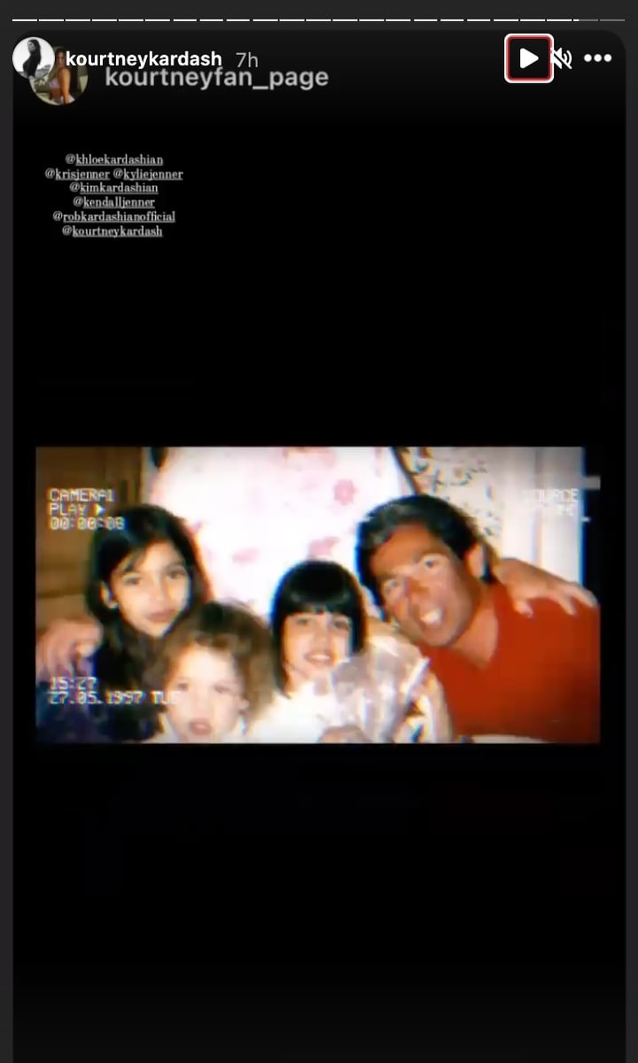 The Kardashian children and their father, Robert Kardashian in an old photo