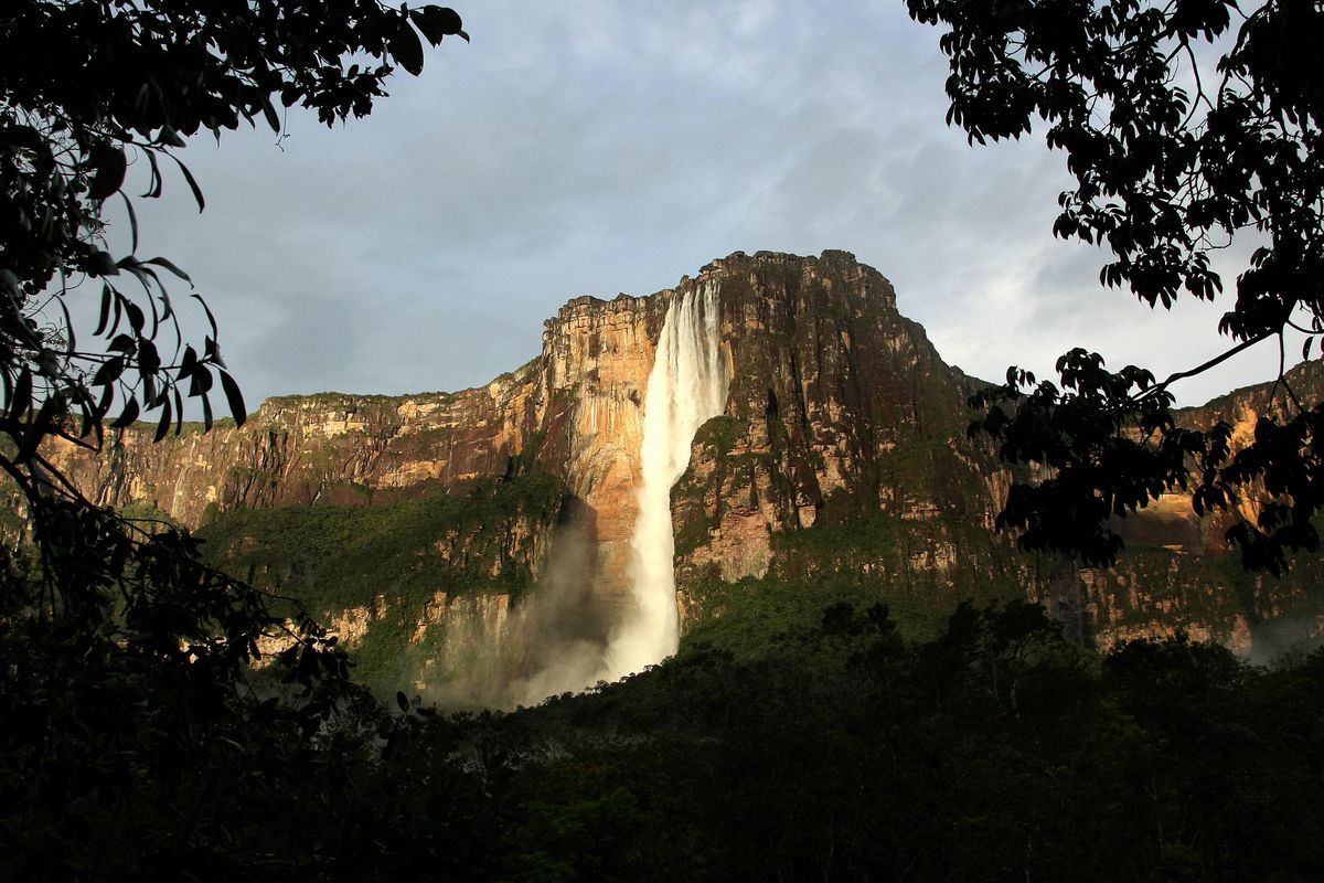 An image of Angel Falls taken at dawn