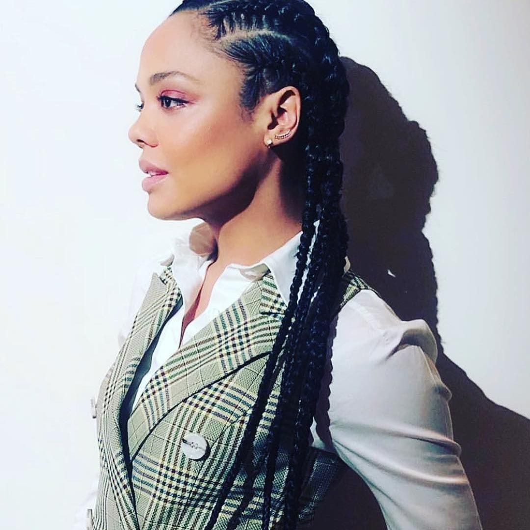 Tessa Thompson hair cornrows