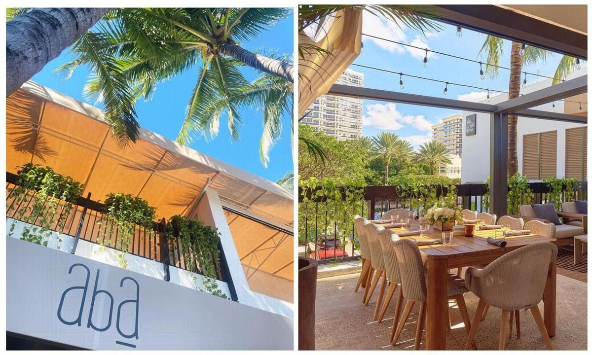 Aba Miami has a beautiful terrace featuring an intimate bar.