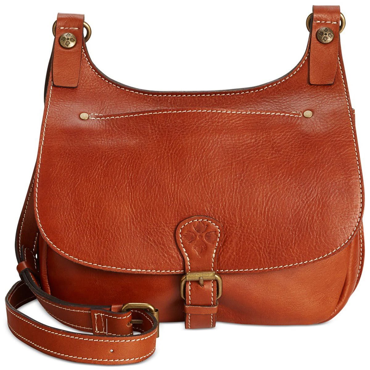 Heritage London Smooth Leather Crossbody Saddle Bag de Macy's