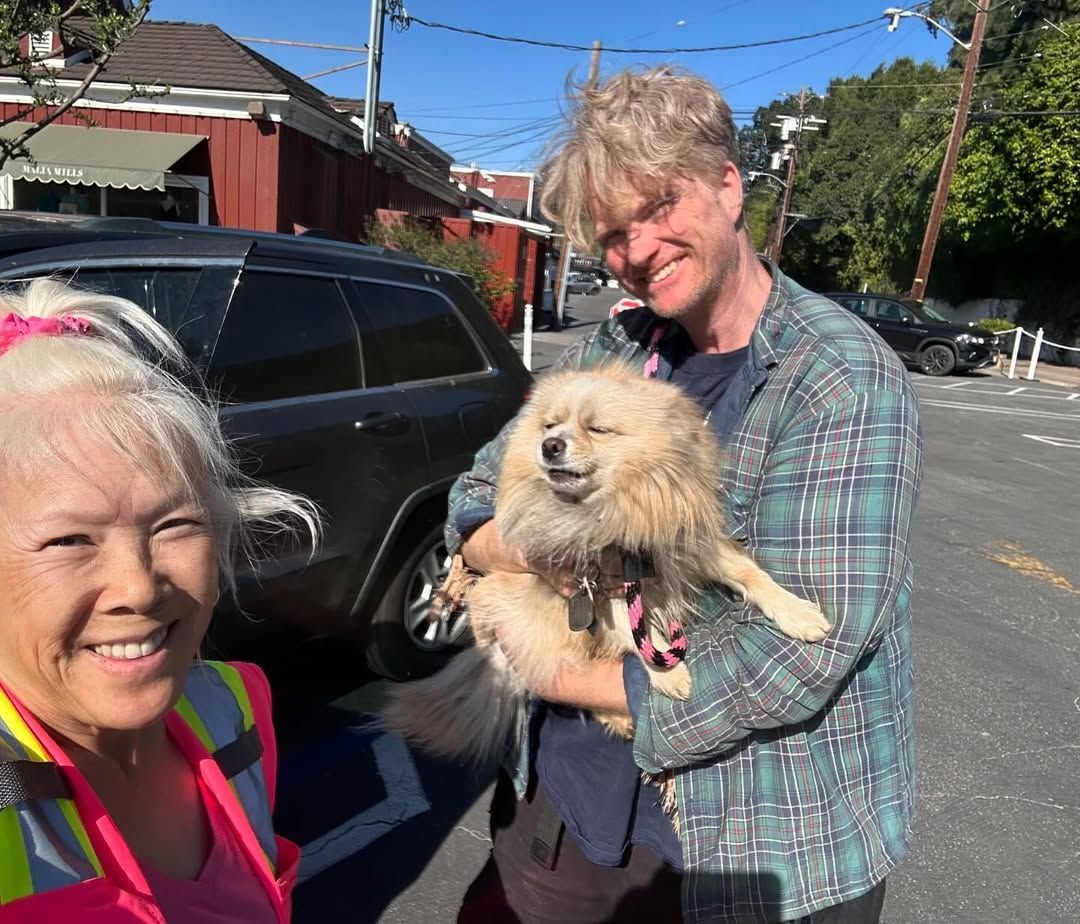 Oreo reunited with his owner after the fires