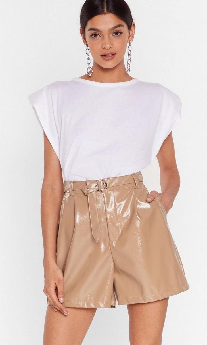 Vinyl Countdown High-Waisted Shorts by Nasty Gal