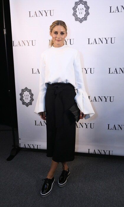 Olivia Palermo looked polished backstage at the Lanyu fashion show wearing a monochromatic outfit.
Photo: Anna Webber/Getty Images for Lanyu