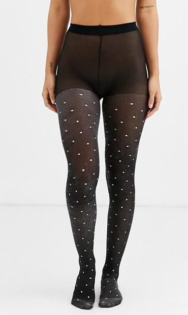 Tights with white polka dots from Asos