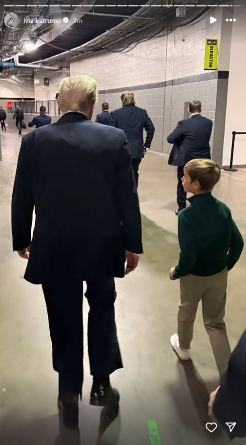 Trump and Theo backstage at the Ceasar's Superdome