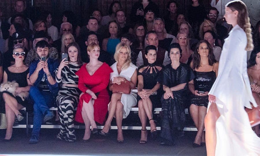 Kelly Osbourne brought her pup out once again for the Christian Siriano show. The TV personality was joined in the front row by Brad Walsh, Coco Rocha, Christina Hendricks, Pamela Anderson, Neve Campbell, Jaimie Alexander and Ashley Graham.
Photo: Kris Connor/FilmMagic