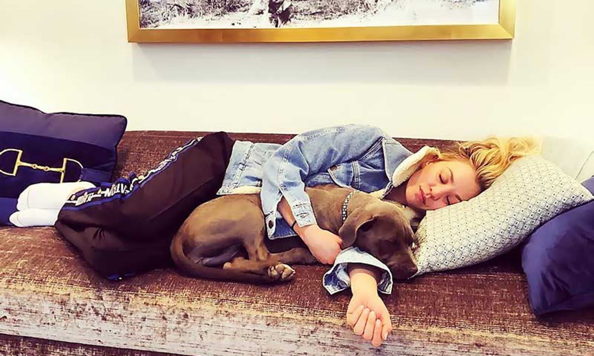 Kaley Cuoco and her dog, Blueberry