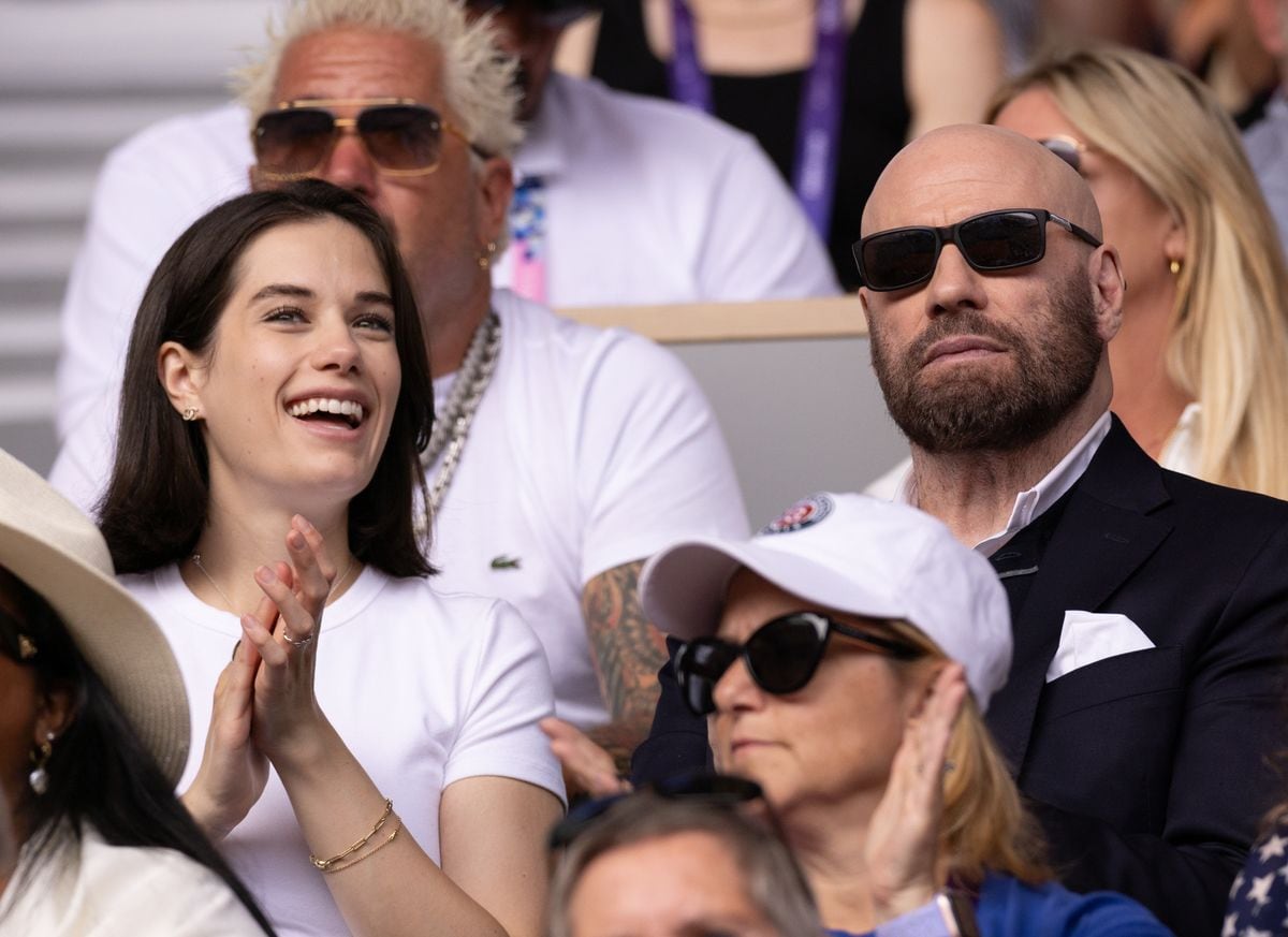 Ella Bleu Travolta and John Travolta at the Paris Olympic games