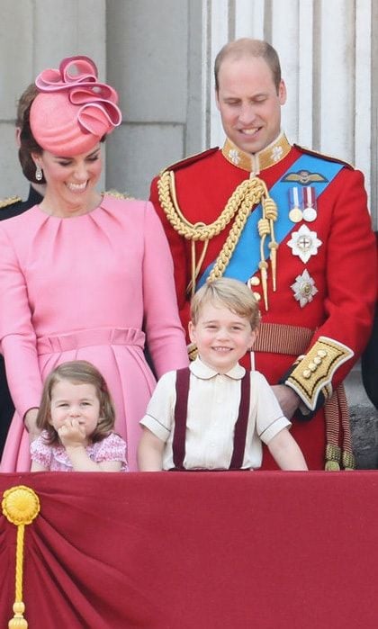 For the 2017 Trooping the Colour, Kate was pretty in pink Alexander McQueen. She paired her long-sleeved dress with a fascinator by Jane Taylor.
Photo: Getty Images