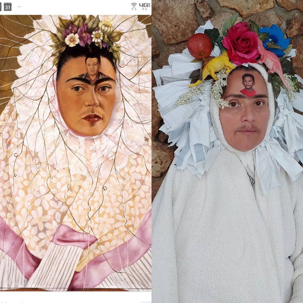 Getty Museum Challenge Frida Kahlo imitation