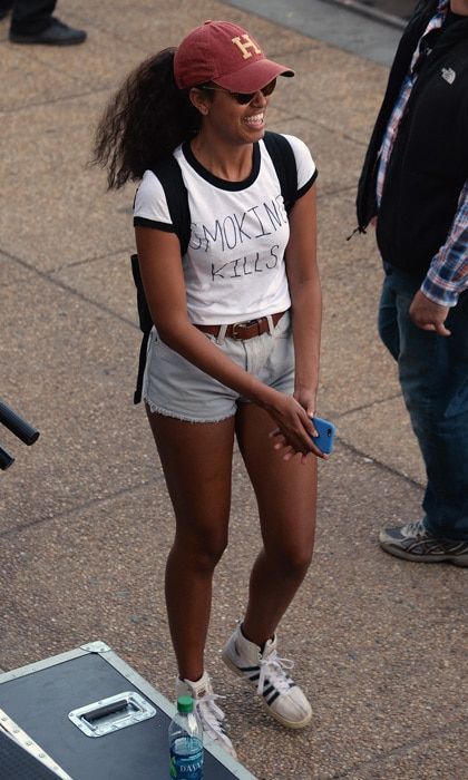 September 2016: Malia made a statement sporting a "Smoking Kills" shirt at the 2016 Budweiser Made in America Festival at Benjamin Franklin Parkway in Philadelphia, Pennsylvania.
Photo: Kevin Mazur/Getty Images for Anheuser-Busch