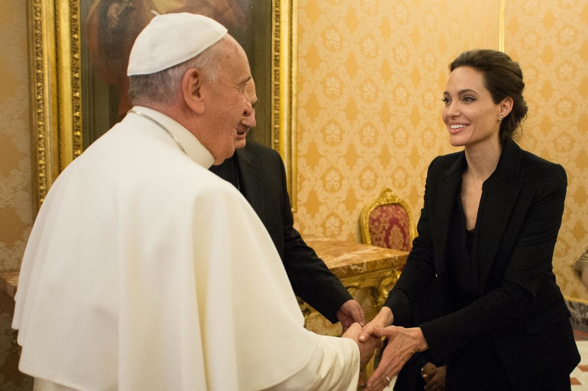 Pope Francis and the celebrities he’s met: Lionel Messi, Salma Hayek, Angelina Jolie & more