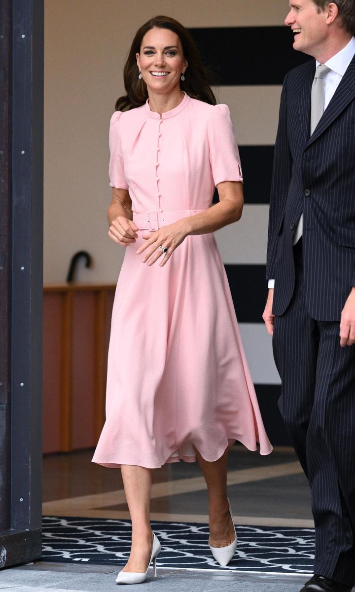 The Princess of Wales wore a Beulah crepe midi dress to open the Young V&A in London on June 28.
