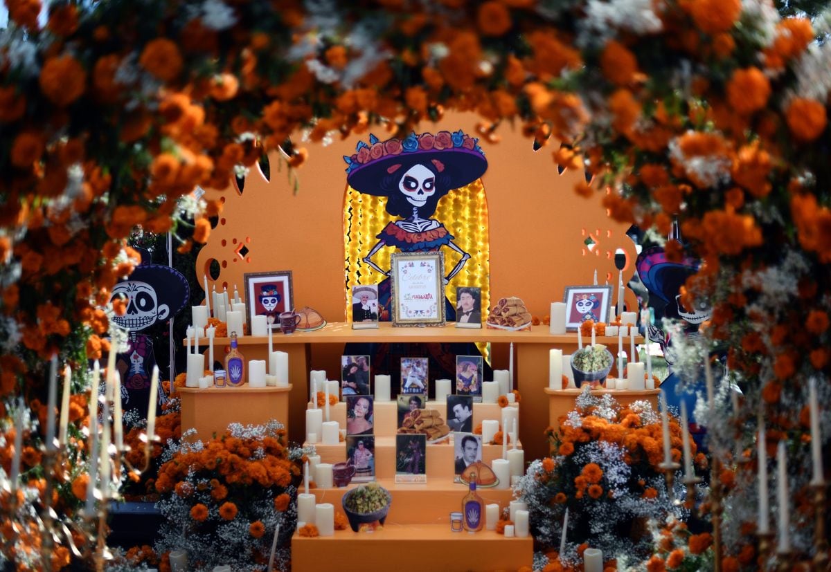 A view of an altar is seen during the Hollywood Forever Presents Dia De Los Muertos Celebration at Hollywood Forever on October 26, 2024 in Hollywood, California. (Photo by Chelsea Guglielmino/Getty Images)