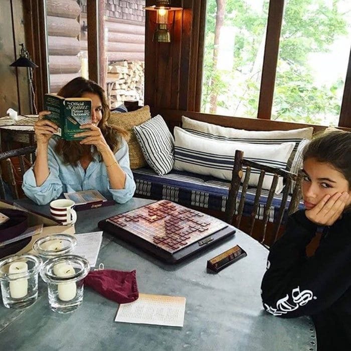 3. Kaia plays boardgames like Scrabble with her parents and gets upset when they (allegedly) cheat with a dictionary!
<br>
Photo: Instagram/@cindycrawford