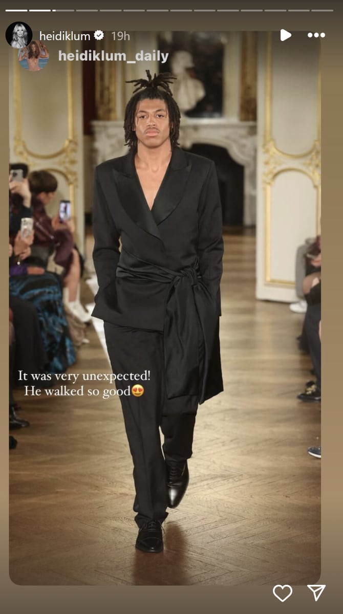 Heidi Klum shared photos of her son's runway debut