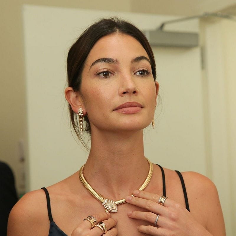 September 12: Lucky for Lily Aldridge, she is the new face of BVLGARI! The model shared with HELLO! at the press conference at the Fifth Avenue store, "It's such an iconic brand, so beautiful and Mario Testino shot such a beautiful campaign."
As for who out of her family members has been keeping an eye on her jewelry box, she said, "My mom has tried to steal this ring a few times (on her right pointer finger). It's the most beautiful, classic piece."
Photo: Brent N. Clarke/WireImage