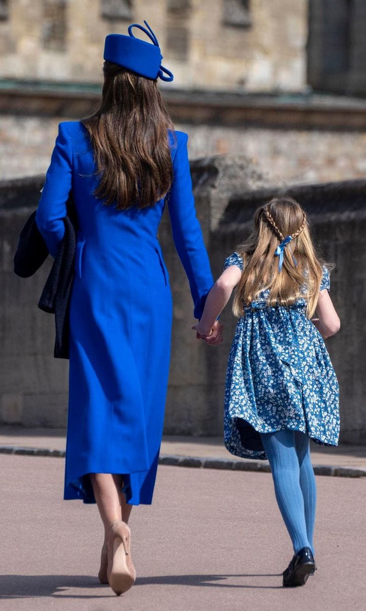 While Charlotte left with her mom, the Princess of Wales.