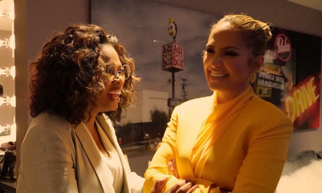 Jennifer Lopez and Oprah Winfrey during 2020 Vision Tour