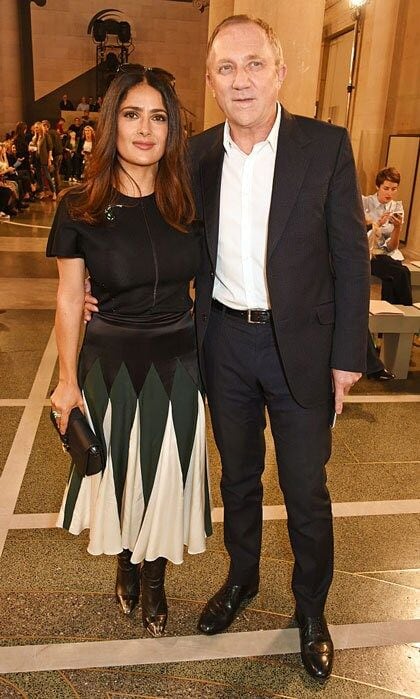 It was a fashionable date for Salma Hayek and her husband Francois Henri Pinault at the Christopher Kane show in London.
Photo: David M. Benett/Dave Benett/Getty Images