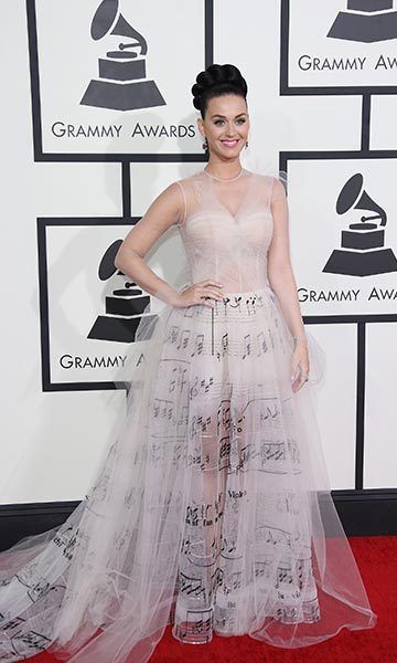Katy Perry rocked four different dresses at the 2014 awards, including this musical number from Valentino. <br>Photo: Getty Images