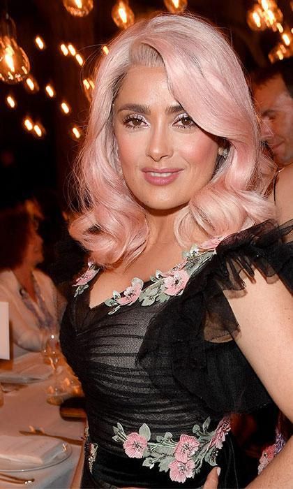 Salma Hayek pink hair