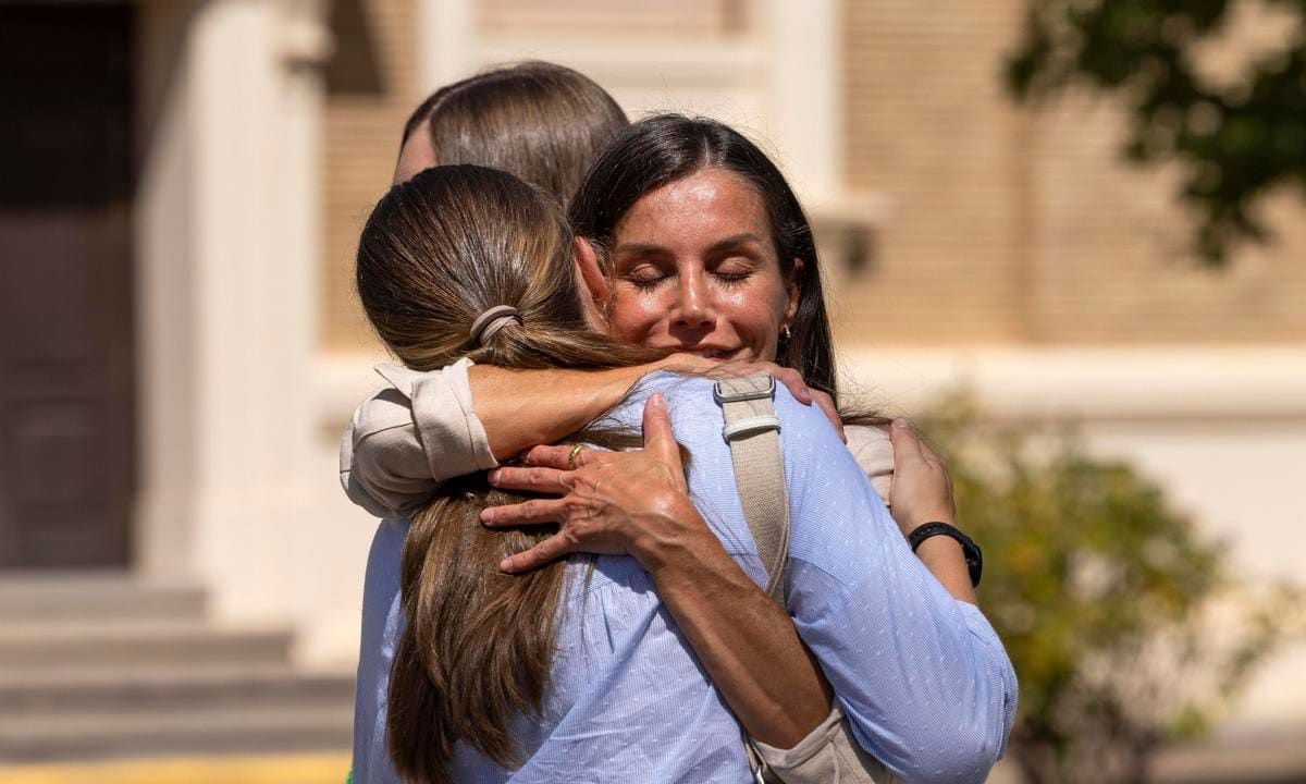 The Queen gave her eldest daughter a big hug as they said goodbye.