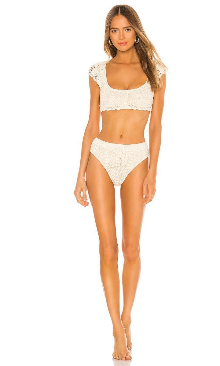 White crochet bikini by Tularosa