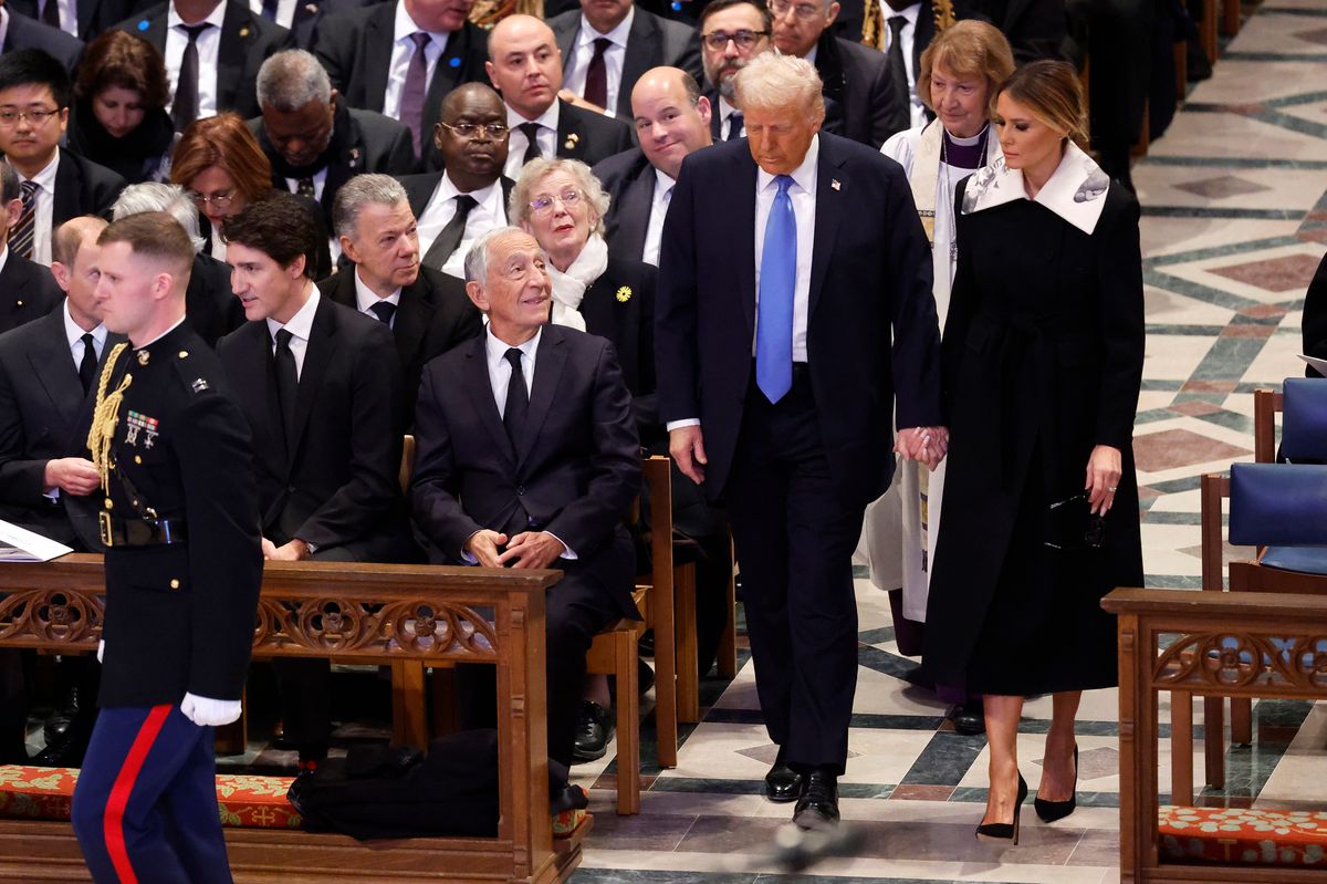 Donald Trump and Melania arriving at the State Funeral of Jimmy Carter