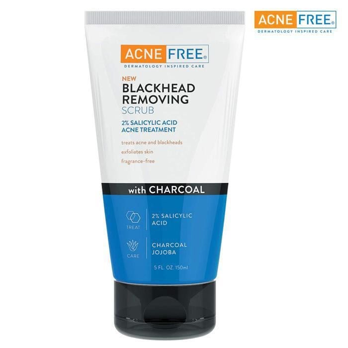 Acne Free Blackhead Removing Exfoliating Face Scrub Salicylic acid Charcoal Jojoba