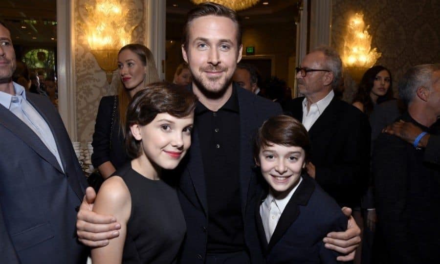 January 7: It's 'strange' in La La Land! Millie Bobby Brown, Ryan Gosling and Noah Schnapp posed together inside the BAFTA Tea Party at the Four Seasons Hotel in Beverly Hills.
On Instagram, MBB said meeting Ryan was "awesome."
Photo: Matt Winkelmeyer/BAFTA LA/Getty