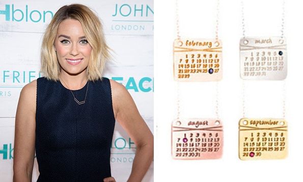 Remind yourself of an especially joyous occasion on a mini calendar created by Dalla Nonna, which is completely tailor-made down to the tiny gemstone marking the date.
Celebrity fans: Hilary Duff, Lauren Conrad, Miranda Kerr
The Calendar Necklace in yellow or white gold, $985, dallanonnajewelry.com